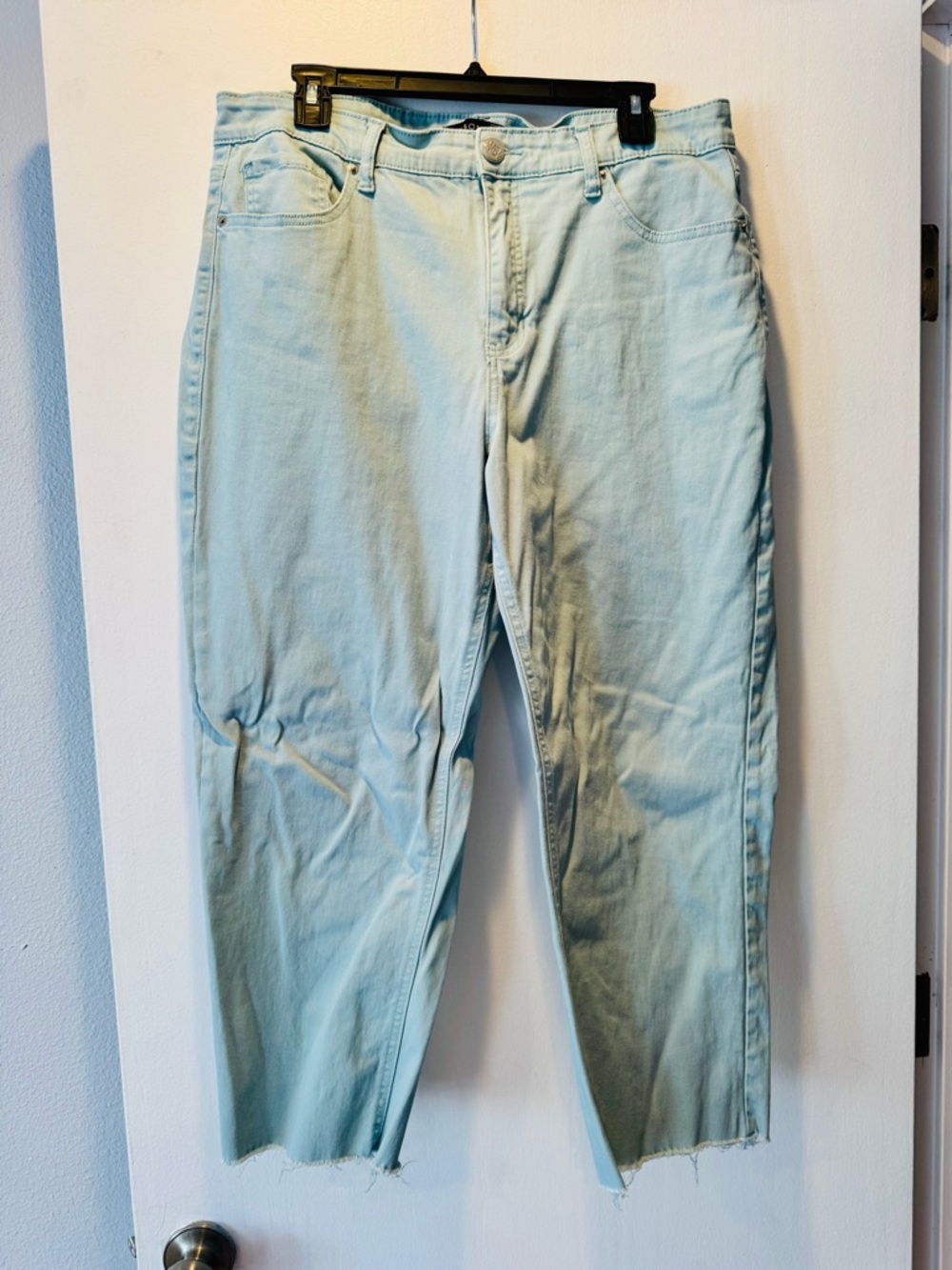 one 5 one Light Blue High-Waist Cropped Jeans